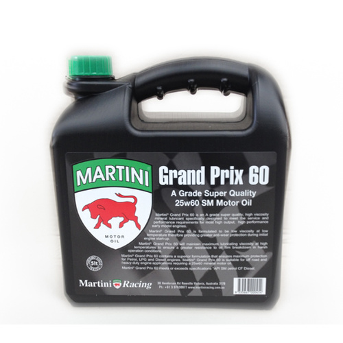 Martini Grand Prix 60 25w60 Mineral High Zinc Oil 5lt
